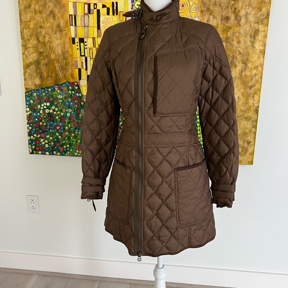 Ralph Lauren Blue Label Down Diamond-Quilted
Suede-trimmed Jacket Size 8